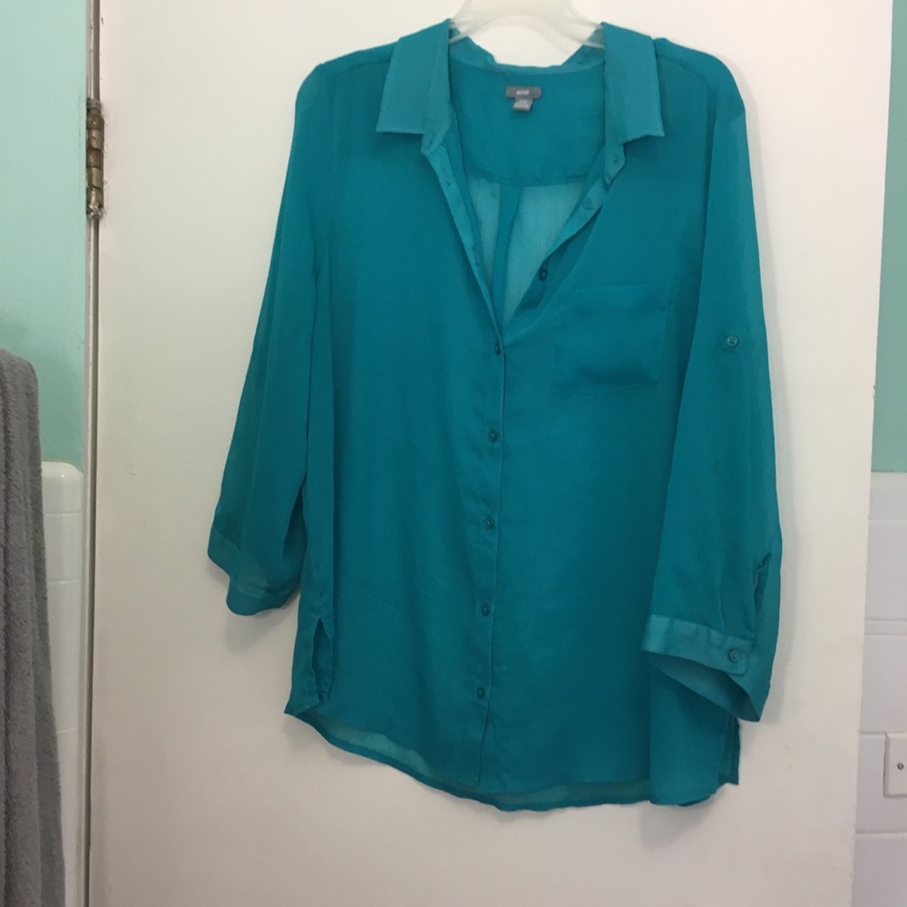 Sheer Teal Blouse
